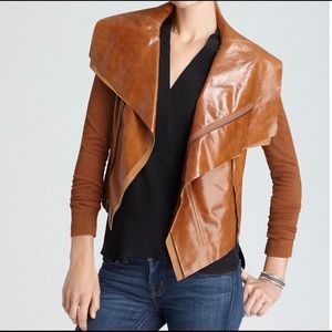 BCBGMaxazria Brown Ana Lamb Leather Jacket